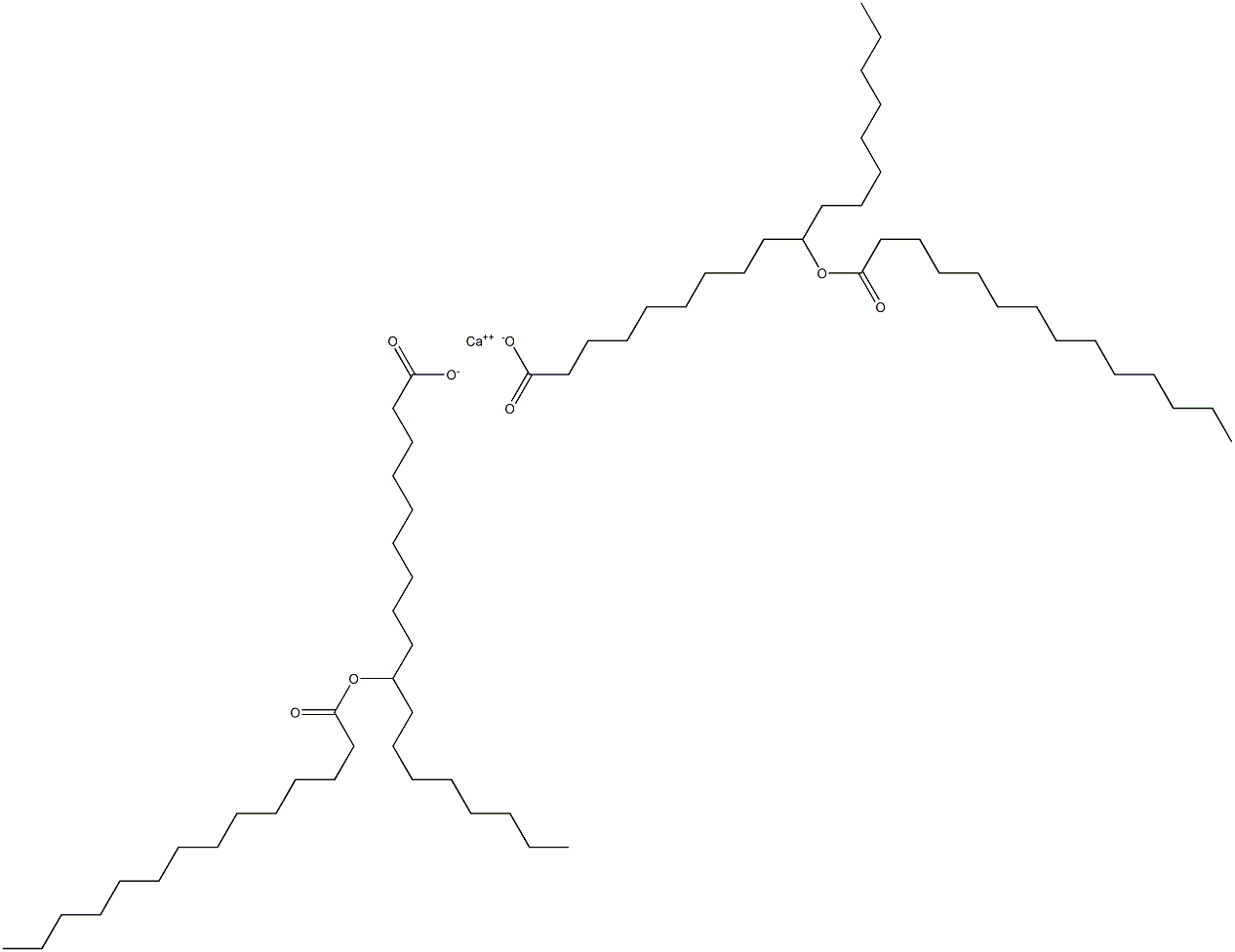 Bis(10-tetradecanoyloxyoctadecanoic acid)calcium salt Structure