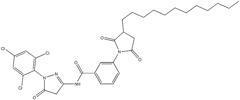 1-(2,4,6-Trichlorophenyl)-3-[3-(3-dodecyl-2,5-dioxopyrrolidin-1-yl)benzoylamino]-5(4H)-pyrazolone Structure
