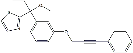 2-[1-Methoxy-1-[3-(3-phenyl-2-propynyloxy)phenyl]propyl]thiazole Struktur