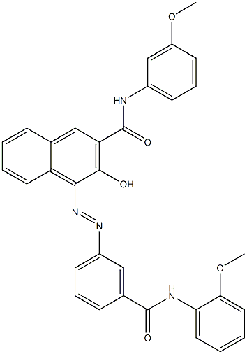 4-[[3-[[(2-メトキシフェニル)アミノ]カルボニル]フェニル]アゾ]-3-ヒドロキシ-N-(3-メトキシフェニル)-2-ナフタレンカルボアミド 化学構造式