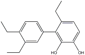 4-エチル-3-(3,4-ジエチルフェニル)ベンゼン-1,2-ジオール 化学構造式