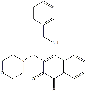 4-[Benzylamino]-3-[(morpholino)methyl]naphthalene-1,2-dione Struktur