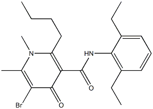 2-Butyl-5-bromo-1,4-dihydro-1,6-dimethyl-N-(2,6-diethylphenyl)-4-oxopyridine-3-carboxamide,,结构式
