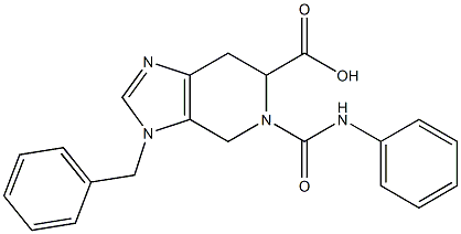 3-Benzyl-4,5,6,7-tetrahydro-5-phenylcarbamoyl-3H-imidazo[4,5-c]pyridine-6-carboxylic acid 结构式