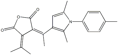 3,4-Dihydro-3-isopropylidene-4-[1-(2,5-dimethyl-1-p-tolyl-1H-pyrrol-3-yl)ethylidene]furan-2,5-dione,,结构式