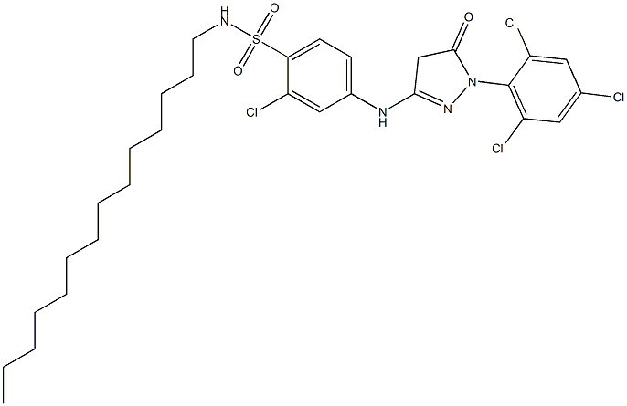 1-(2,4,6-Trichlorophenyl)-3-[3-chloro-4-(N-tetradecylsulfamoyl)anilino]-5(4H)-pyrazolone Structure
