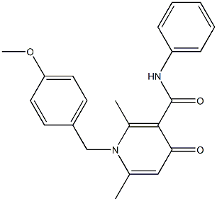 1-(4-Methoxybenzyl)-1,4-dihydro-2,6-dimethyl-N-phenyl-4-oxopyridine-3-carboxamide,,结构式