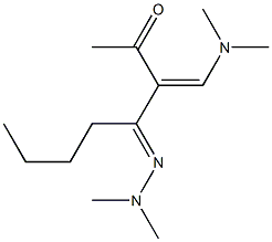 3-[(Z)-Dimethylaminomethylene]-4-(dimethylhydrazono)-2-octanone,,结构式