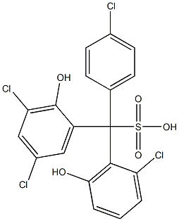 (4-Chlorophenyl)(2-chloro-6-hydroxyphenyl)(3,5-dichloro-2-hydroxyphenyl)methanesulfonic acid 结构式