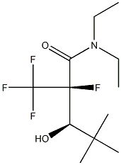 (2R,3R)-N,N-ジエチル-2-フルオロ-2-トリフルオロメチル-3-ヒドロキシ-4,4-ジメチルペンタンアミド 化学構造式