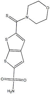 5-[Thiomorpholinomethyl]thieno[2,3-b]thiophene-2-sulfonamide,,结构式