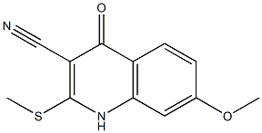 1,4-Dihydro-7-methoxy-2-methylthio-4-oxoquinoline-3-carbonitrile Struktur