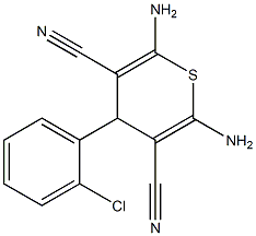 2,6-Diamino-4-(2-chlorophenyl)-4H-thiopyran-3,5-dicarbonitrile Struktur