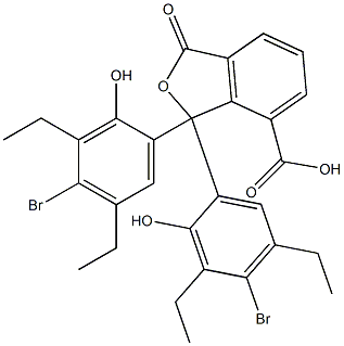 1,1-Bis(4-bromo-3,5-diethyl-2-hydroxyphenyl)-1,3-dihydro-3-oxoisobenzofuran-7-carboxylic acid Struktur