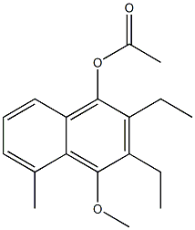 1-Acetoxy-2-ethyl-3-ethyl-4-methoxy-5-methylnaphthalene Struktur