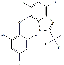 4,6-Dichloro-7-(2,4,6-trichlorophenoxy)-2-trifluoromethyl-1H-benzimidazole,,结构式