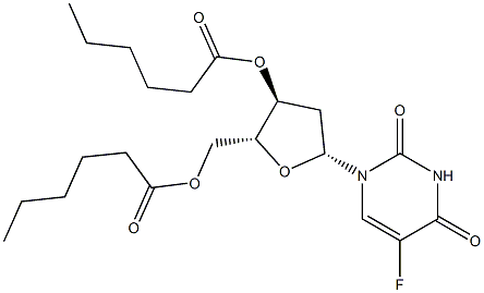 5-Fluoro-2'-deoxyuridine 3',5'-dihexanoate,,结构式
