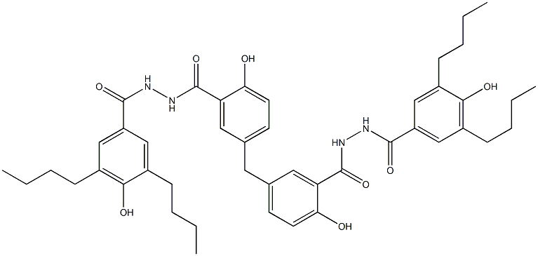 5,5'-Methylenebis[2-hydroxy-N'-(4-hydroxy-3,5-dibutylbenzoyl)benzenecarbohydrazide] Struktur
