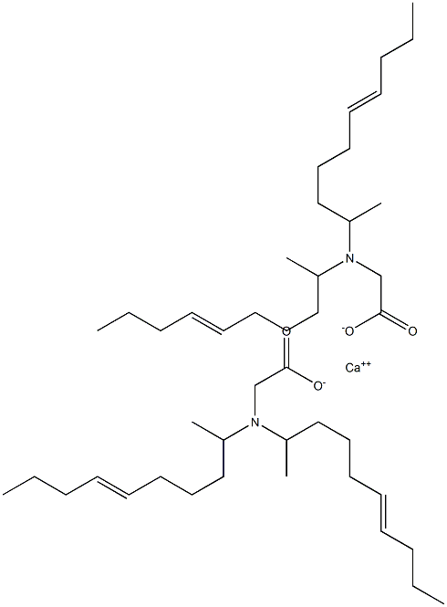 ビス[N,N-ジ(6-デセン-2-イル)グリシン]カルシウム 化学構造式