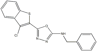 N-Benzyl-5-(3-chlorobenzo[b]thiophen-2-yl)-1,3,4-oxadiazol-2-amine Struktur