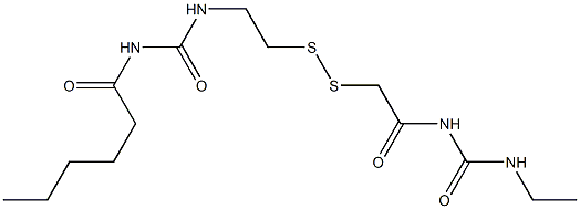 1-Hexanoyl-3-[2-[[(3-ethylureido)carbonylmethyl]dithio]ethyl]urea Struktur