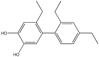 4-エチル-5-(2,4-ジエチルフェニル)ベンゼン-1,2-ジオール 化学構造式