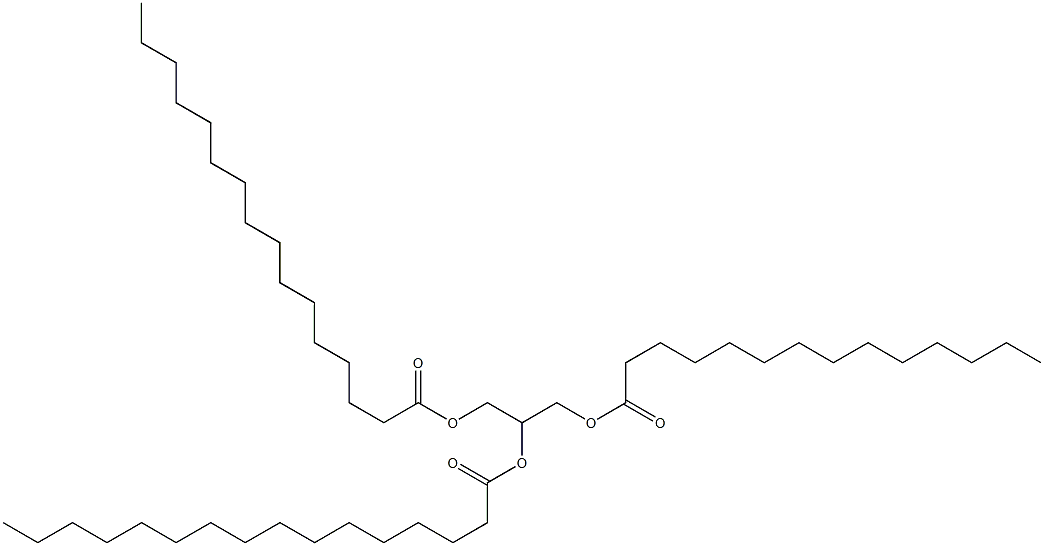 1-O-Myristoyl-2-O,3-O-dipalmitoyl-L-glycerol Structure