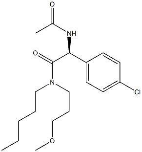 N-[(S)-1-(4-クロロフェニル)-2-[(3-メトキシプロピル)ペンチルアミノ]-2-オキソエチル]アセトアミド 化学構造式