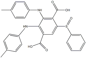 2-(Phenylsulfinyl)-5,6-di(p-toluidino)terephthalic acid Structure