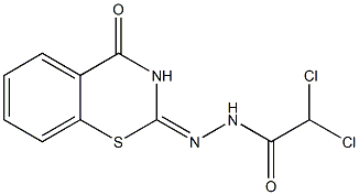 2,3-Dihydro-2-[2-(dichloroacetyl)hydrazono]-4H-1,3-benzothiazin-4-one Struktur