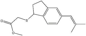 [[2,3-Dihydro-5-(2-methyl-1-propenyl)-1H-inden]-1-ylthio]acetic acid methyl ester Struktur