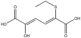 2-エチルチオ-5-ヒドロキシ-2,4-ヘキサジエン二酸 化学構造式