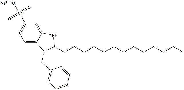 1-Benzyl-2,3-dihydro-2-tridecyl-1H-benzimidazole-5-sulfonic acid sodium salt 结构式