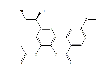 4-Methoxybenzoic acid 2-(acetyloxy)-4-[(S)-2-[(1,1-dimethylethyl)amino]-1-hydroxyethyl]phenyl ester 结构式