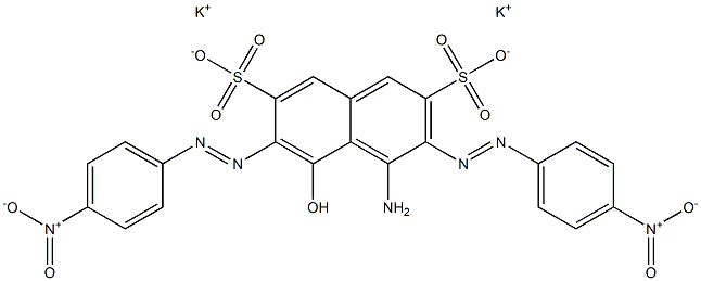 4-Amino-5-hydroxy-3,6-bis(p-nitrophenylazo)-2,7-naphthalenedisulfonic acid dipotassium salt Struktur
