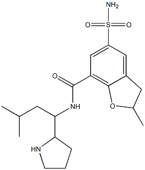 2,3-Dihydro-2-methyl-5-(aminosulfonyl)-N-[1-isobutyl-2-pyrrolidinylmethyl]benzofuran-7-carboxamide,,结构式