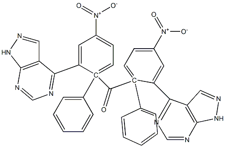 1-フェニル-1H-ピラゾロ[3,4-d]ピリミジン-4-イル(4-ニトロフェニル)ケトン 化学構造式