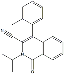 2-イソプロピル-4-(2-メチルフェニル)-3-シアノイソキノリン-1(2H)-オン 化学構造式