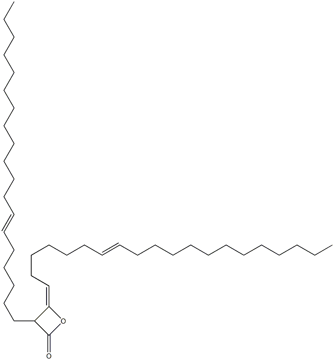 3-(6-Nonadecenyl)-4-(7-icosen-1-ylidene)oxetan-2-one Structure