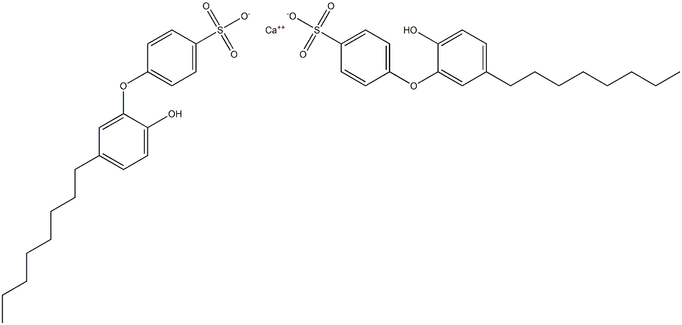 Bis(2'-hydroxy-5'-octyl[oxybisbenzene]-4-sulfonic acid)calcium salt Structure