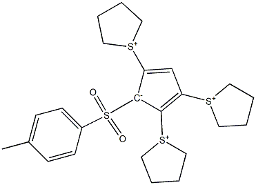 5-(4-Methylphenylsulfonyl)-1,2,4-tris(1-thioniacyclopentan-1-yl) cyclopentadienide Struktur