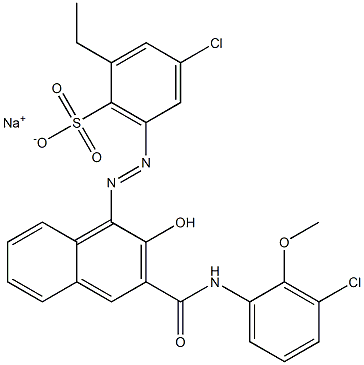 4-Chloro-2-ethyl-6-[[3-[[(3-chloro-2-methoxyphenyl)amino]carbonyl]-2-hydroxy-1-naphtyl]azo]benzenesulfonic acid sodium salt