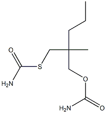カルバミン酸2-(カルバモイルチオメチル)-2-メチルペンチル 化学構造式