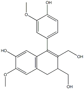 1-(3-Methoxy-4-hydroxyphenyl)-3,4-dihydro-6-methoxy-2,3-bis(hydroxymethyl)naphthalen-7-ol,,结构式