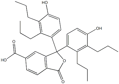 1,3-Dihydro-1,1-bis(4-hydroxy-2,3-dipropylphenyl)-3-oxoisobenzofuran-6-carboxylic acid Struktur