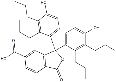 1,3-Dihydro-1,1-bis(4-hydroxy-2,3-dipropylphenyl)-3-oxoisobenzofuran-6-carboxylic acid Structure