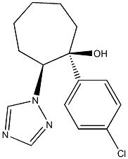 (1S,2S)-1-(4-クロロフェニル)-2-(1H-1,2,4-トリアゾール-1-イル)シクロヘプタン-1-オール 化学構造式
