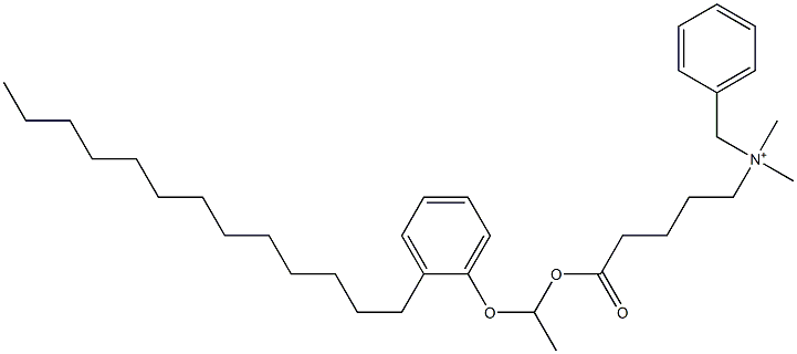 N,N-Dimethyl-N-benzyl-N-[4-[[1-(2-tridecylphenyloxy)ethyl]oxycarbonyl]butyl]aminium Structure