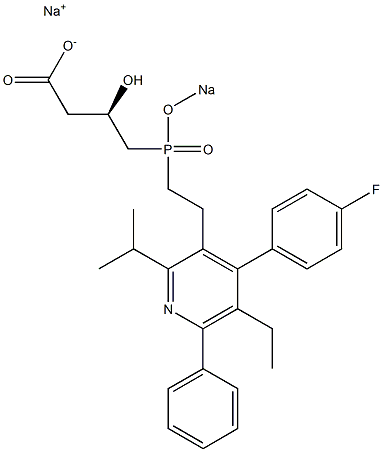 (3R)-4-[[2-[4-(4-Fluorophenyl)-5-ethyl-2-isopropyl-6-phenyl-3-pyridinyl]ethyl]sodiooxyphosphinyl]-3-hydroxybutyric acid sodium salt Structure