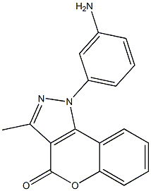 1-(3-Aminophenyl)-3-methyl[1]benzopyrano[4,3-c]pyrazol-4(1H)-one Struktur